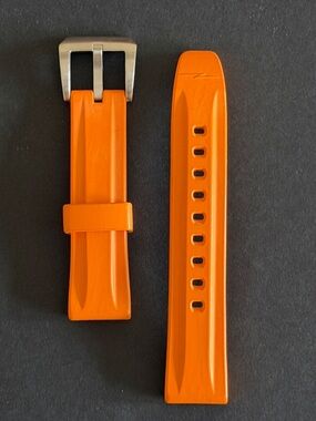 Shinola 20mm orange rubber watch strap